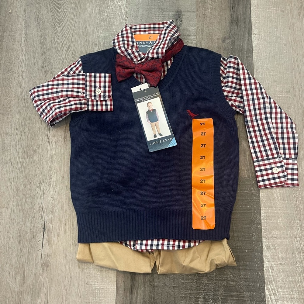Andy & Evan 4 piece sweater vest set